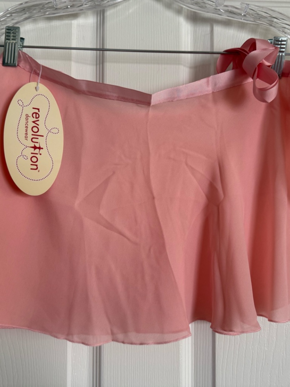 NWT Revolution Dancewear pink chiffon ballet wrap skirt